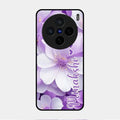 Awesome Purple Floral Glossy Customised Metal Case Cover For Vivo X200 5G