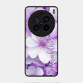 Awesome Purple Floral Glossy Customised Metal Case Cover For Vivo X200 Pro 5G