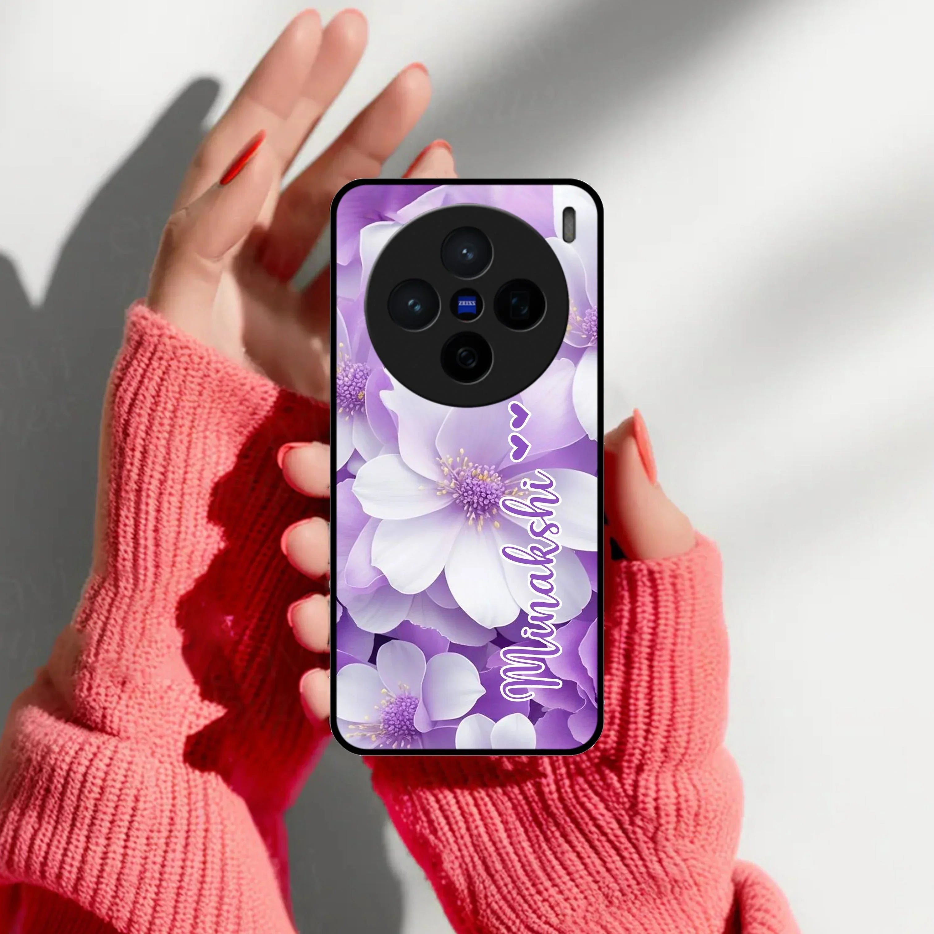 Awesome Purple Floral Glossy Customised Metal Case Cover For Vivo - ShopOnCliQ
