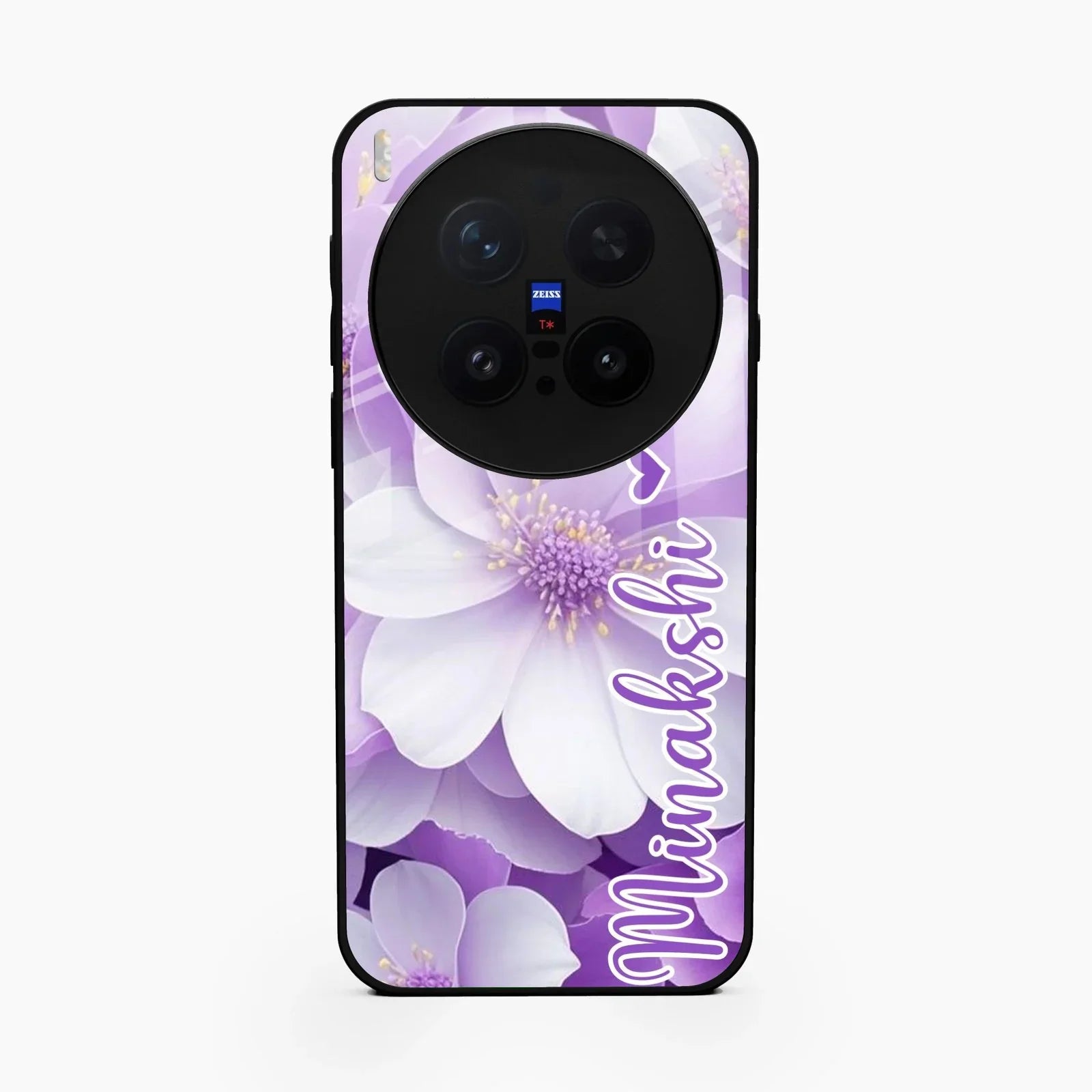 Awesome Purple Floral Glossy Customised Metal Case Cover For Vivo X300 Pro 5G