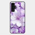 Awesome Purple Floral Glossy Customised Metal Case Cover For Vivo X50 5G