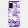 Awesome Purple Floral Glossy Customised Metal Case Cover For Vivo X60 5G
