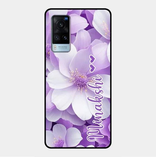 Awesome Purple Floral Glossy Customised Metal Case Cover For Vivo X60 5G