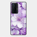 Awesome Purple Floral Glossy Customised Metal Case Cover For Vivo X70 Pro 5G