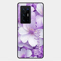 Awesome Purple Floral Glossy Customised Metal Case Cover For Vivo X70 Pro Plus 5G