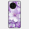Awesome Purple Floral Glossy Customised Metal Case Cover For Vivo X90 5G