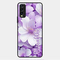 Awesome Purple Floral Glossy Customised Metal Case Cover For Vivo Y12G