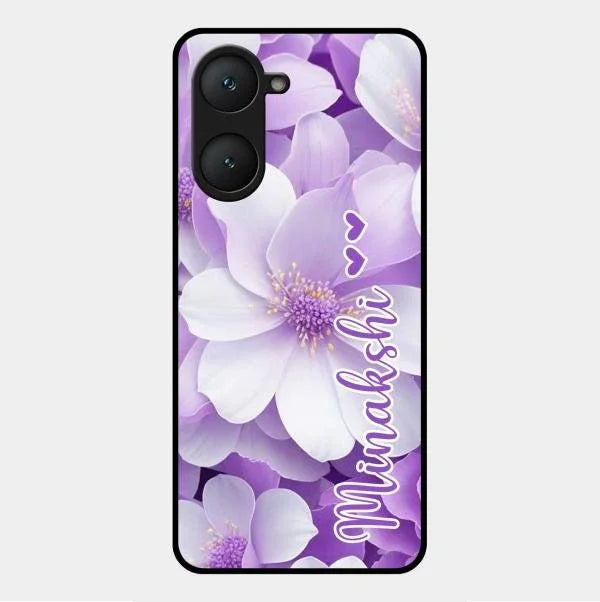 Awesome Purple Floral Glossy Customised Metal Case Cover For Vivo Y18