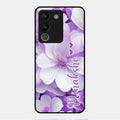 Awesome Purple Floral Glossy Customised Metal Case Cover For Vivo Y200 5G