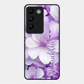 Awesome Purple Floral Glossy Customised Metal Case Cover For Vivo Y200E 5G