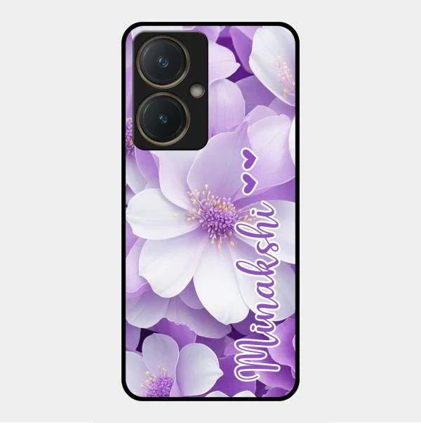 Awesome Purple Floral Glossy Customised Metal Case Cover For Vivo Y27