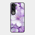 Awesome Purple Floral Glossy Customised Metal Case Cover For Vivo Y300 5G