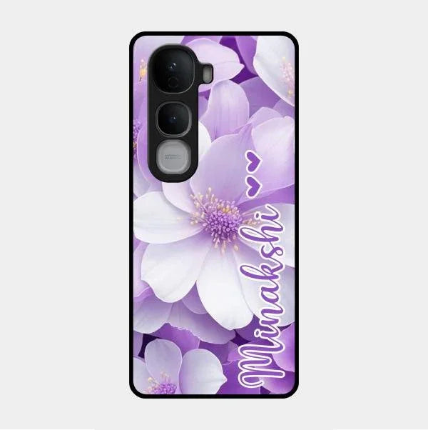 Awesome Purple Floral Glossy Customised Metal Case Cover For Vivo Y400 Pro 5G