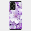 Awesome Purple Floral Glossy Customised Metal Case Cover For Vivo Y56 5G
