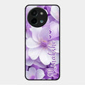 Awesome Purple Floral Glossy Customised Metal Case Cover For Vivo Y58 5G