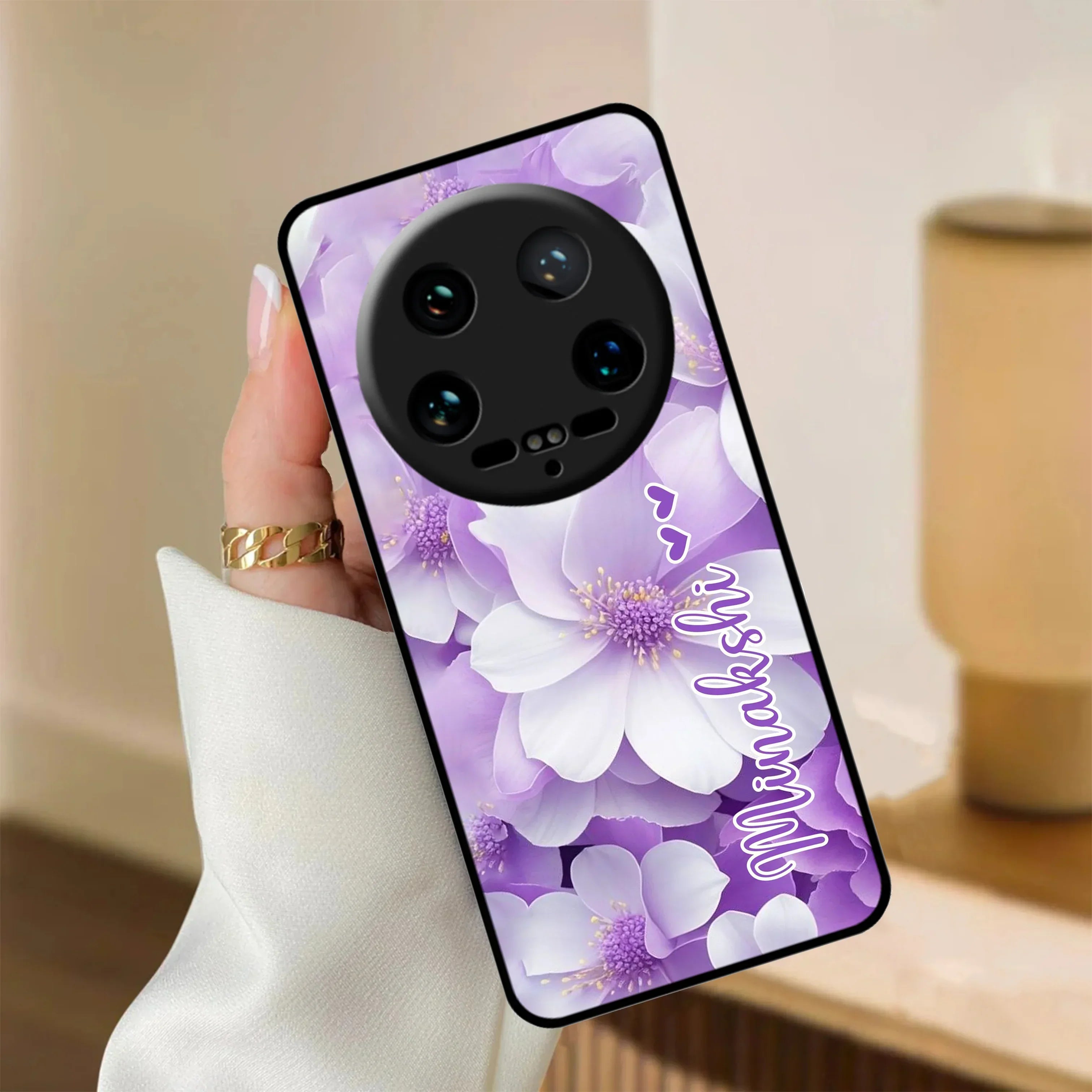 Awesome Purple Floral Glossy Customised Metal Case Cover For Redmi - ShopOnCliQ