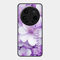 Awesome Purple Floral Glossy Customised Metal Case Cover For Xiaomi 14 Ultra