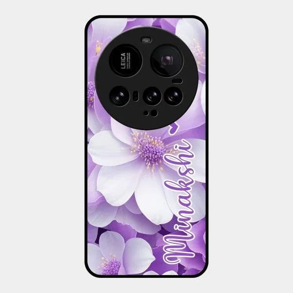 Awesome Purple Floral Glossy Customised Metal Case Cover For Xiaomi 15 Ultra 5G