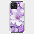 Awesome Purple Floral Glossy Customised Metal Case Cover For Xiaomi Mi 11 Lite
