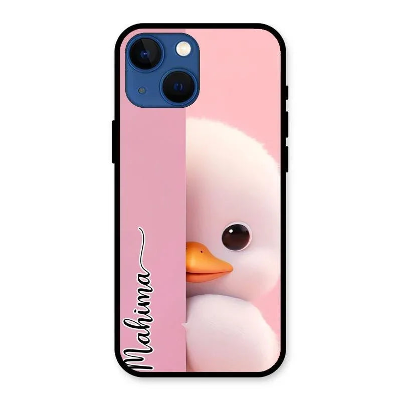Baby Duck Glossy Metal Case Cover For iPhone 13 mini