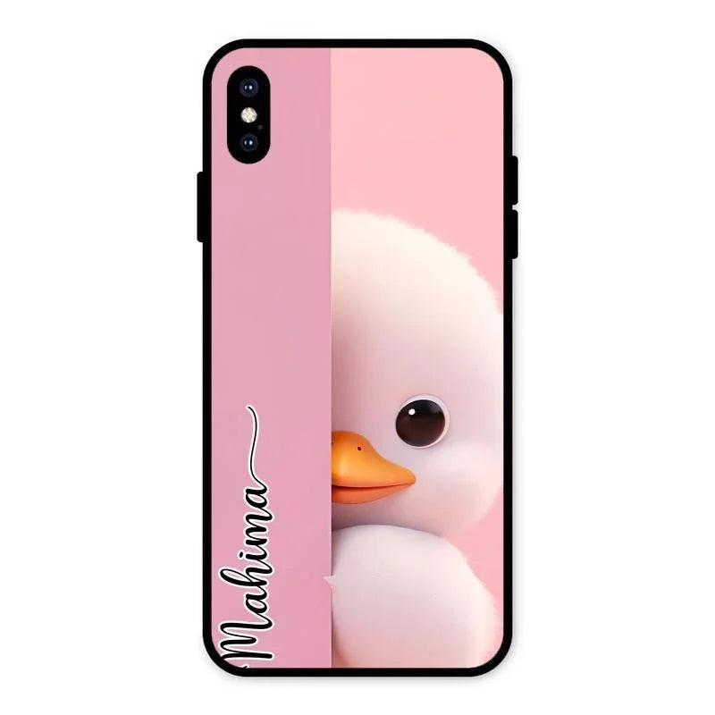 Baby Duck Glossy Metal Case Cover For iPhone XS Max