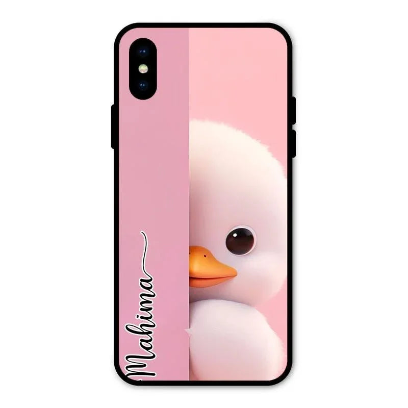 Baby Duck Glossy Metal Case Cover For iPhone XS