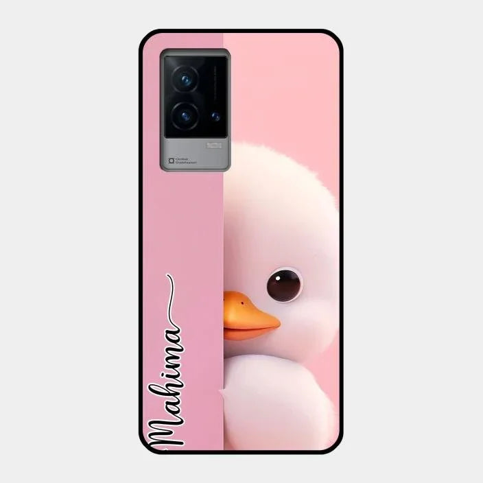 Baby Duck Glossy Metal Case Cover For Iqoo 9 5G