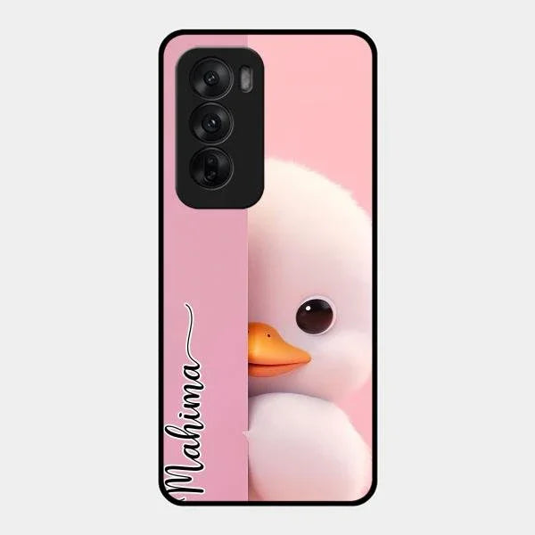 Baby Duck Glossy Metal Case Cover For Oppo Reno 12 5G