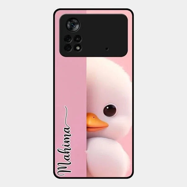 Baby Duck Glossy Metal Case Cover For Poco X4 Pro 5G