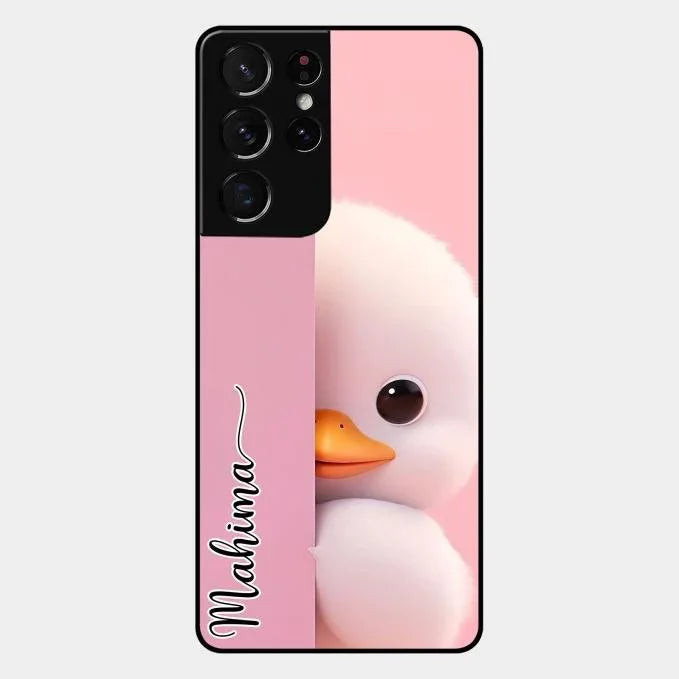 Baby Duck Glossy Metal Case Cover For Samsung Galaxy S21 Ultra