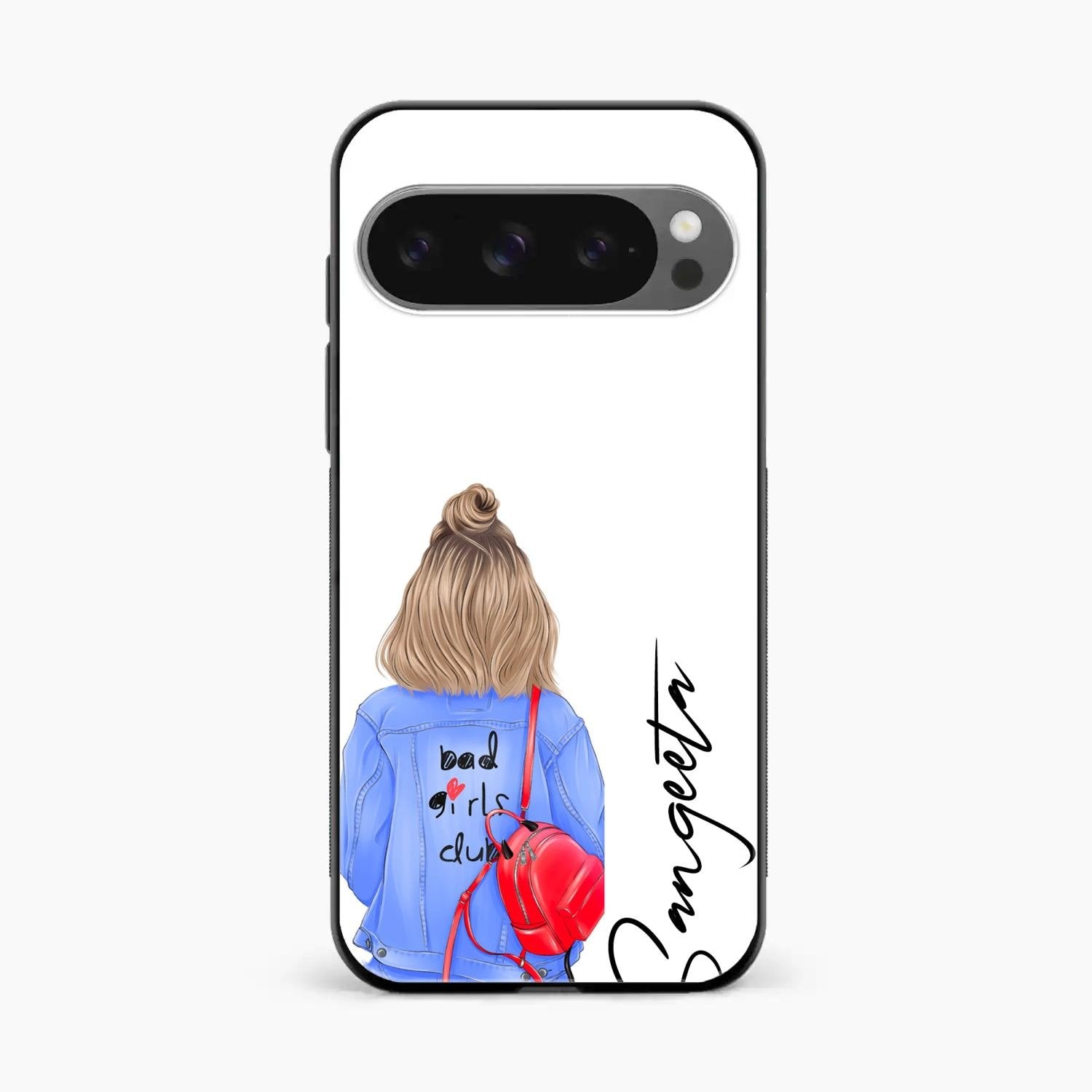 Bag Girl Customize Name Glass Case For Google Pixel 10 Pro