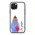 Bag Girl Customize Name Glass Case For iPhone 13