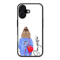 Bag Girl Customize Name Glass Case For iPhone 16 Plus