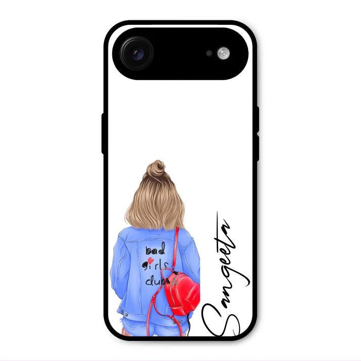 Bag Girl Customize Name Glass Case For iPhone Air