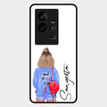 Bag Girl Customize Name Glass Case For Iqoo 11 5G