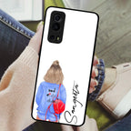 Bag Girl Customize Name Glass Case For Vivo - ShopOnCliQ
