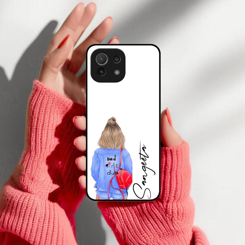 Bag Girl Customize Name Glass Case For Redmi/Xiaomi - ShopOnCliQ