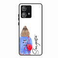 Bag Girl Customize Name Glass Case For Motorola Edge 40 5G