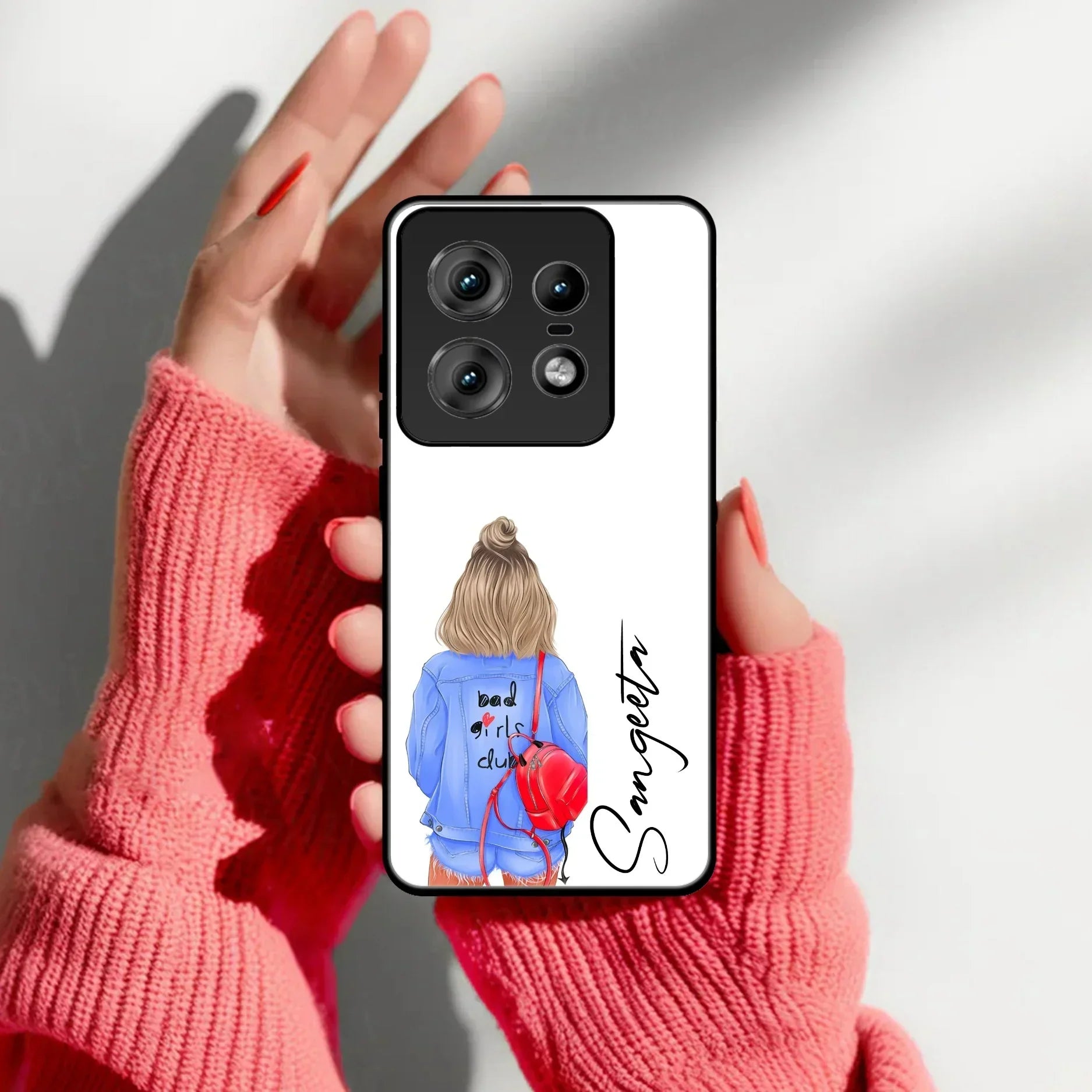 Bag Girl Customize Name Glass Case For Motorola - ShopOnCliQ