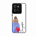 Bag Girl Customize Name Glass Case For Motorola Edge 50