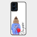 Bag Girl Customize Name Glass Case For Motorola G45 5G