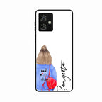 Bag Girl Customize Name Glass Case For Motorola G54 5G