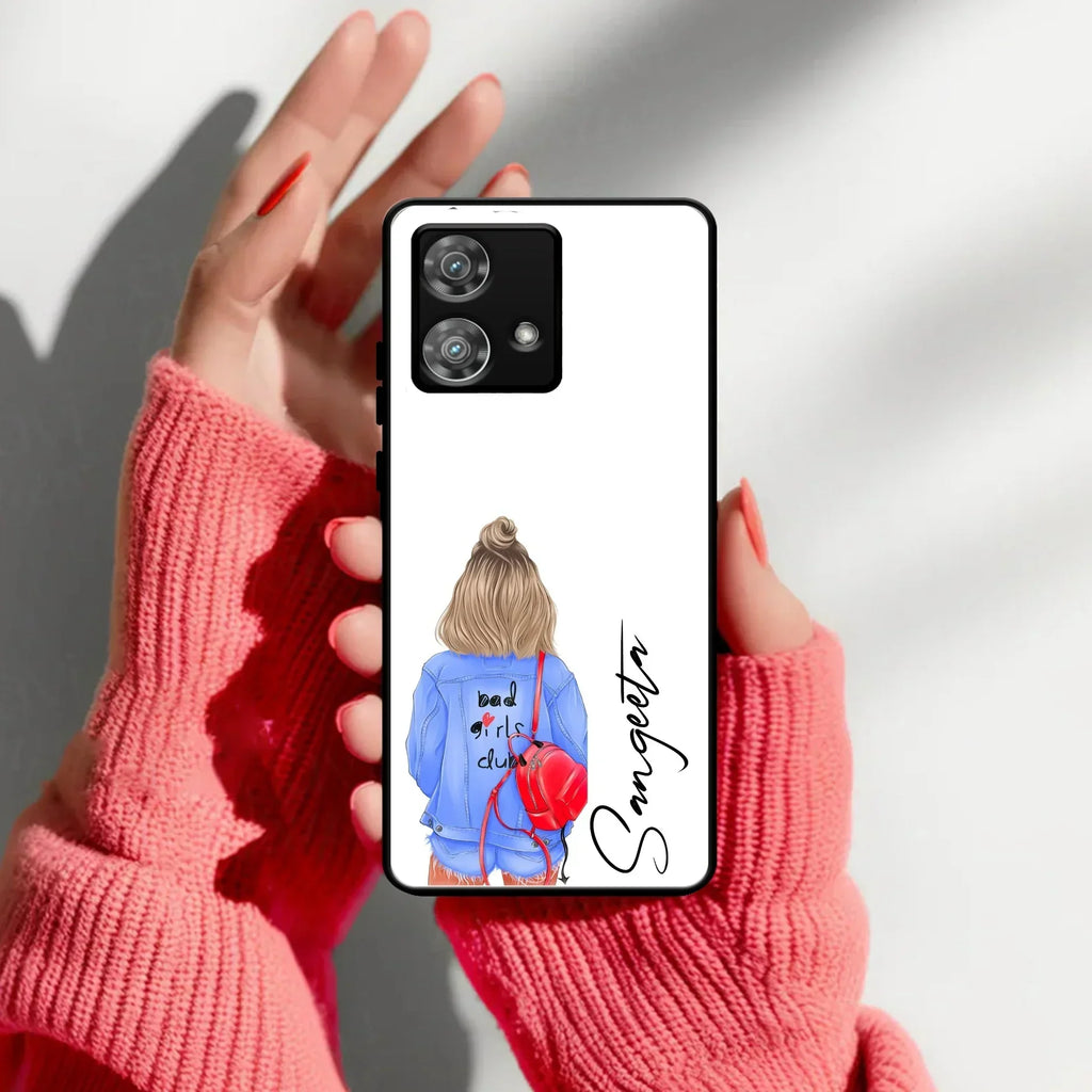 Bag Girl Customize Name Glass Case For Motorola - ShopOnCliQ