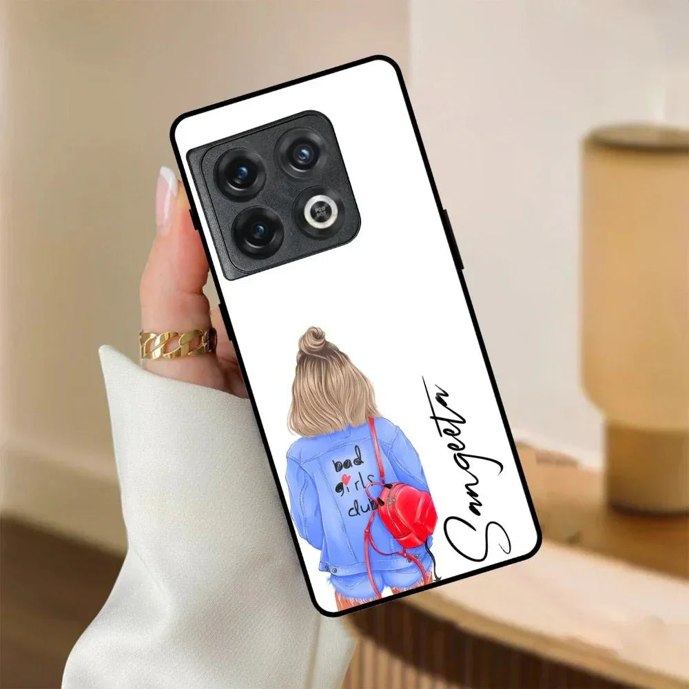 Bag Girl Customize Name Glass Case For OnePlus - ShopOnCliQ