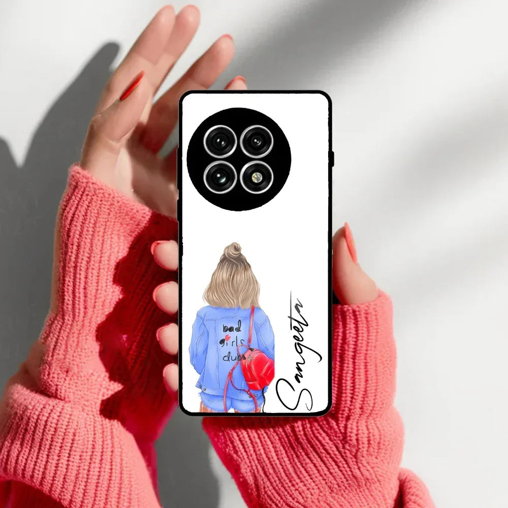 Bag Girl Customize Name Glass Case For OnePlus - ShopOnCliQ