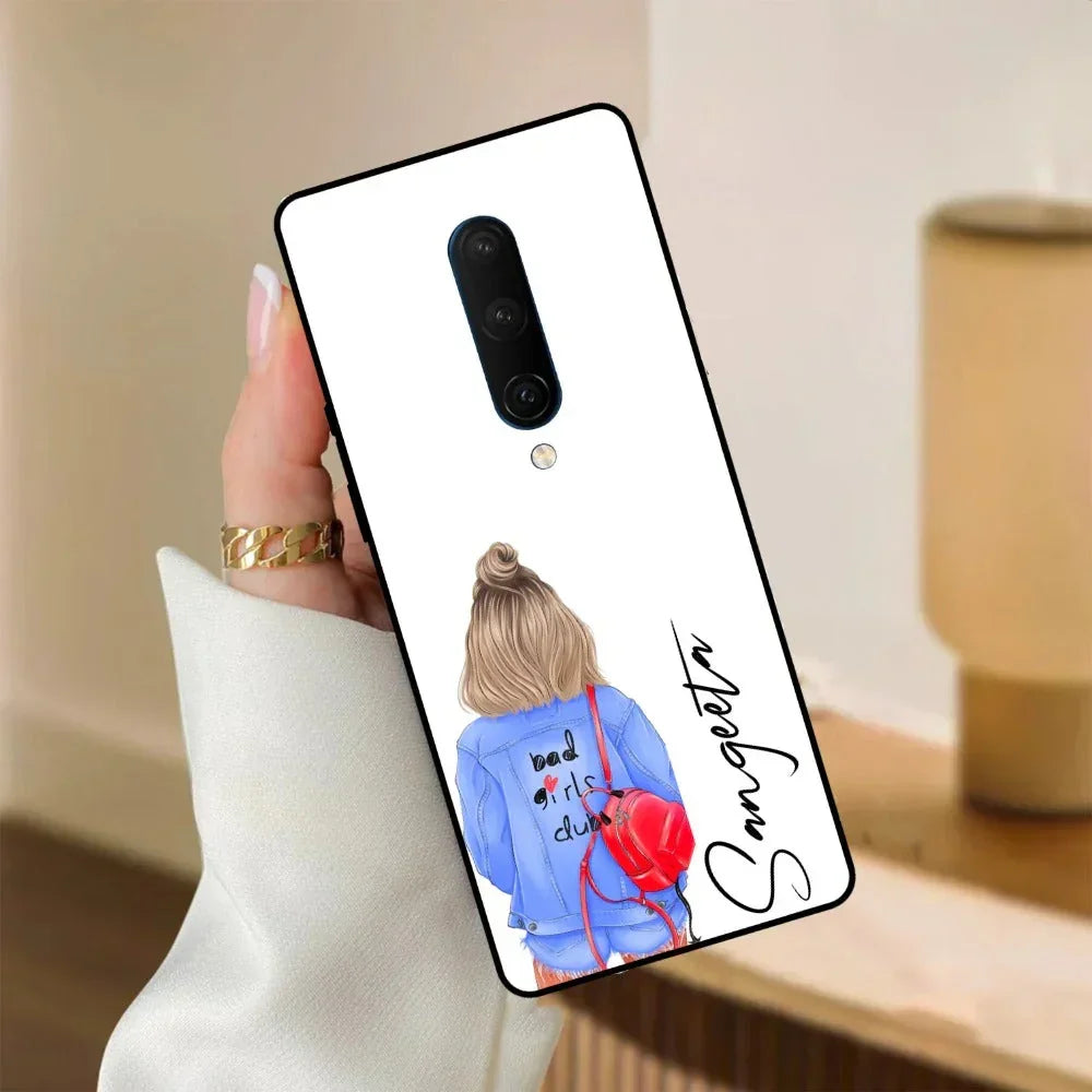 Bag Girl Customize Name Glass Case For OnePlus - ShopOnCliQ