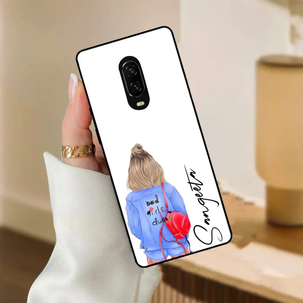 Bag Girl Customize Name Glass Case For OnePlus - ShopOnCliQ
