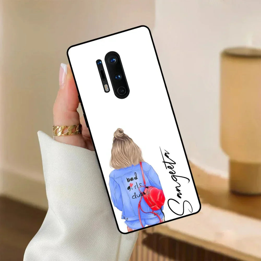 Bag Girl Customize Name Glass Case For OnePlus - ShopOnCliQ