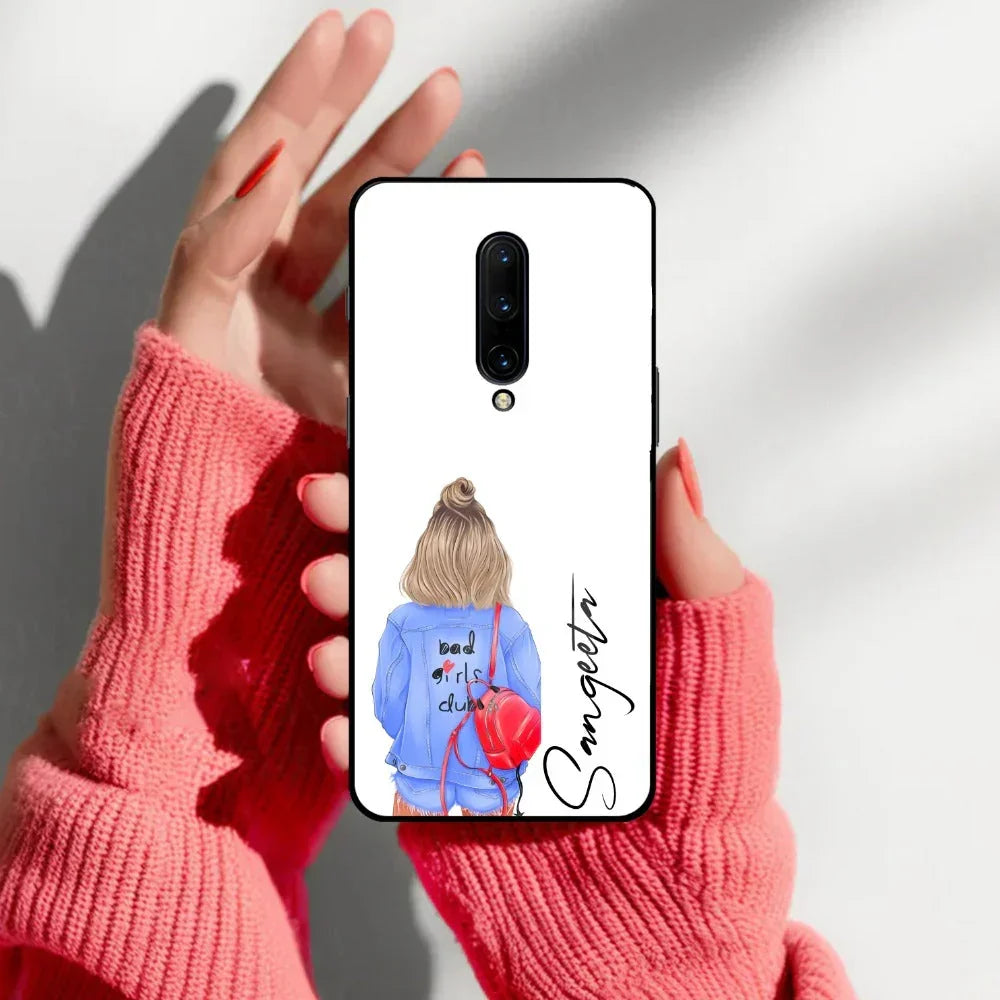Bag Girl Customize Name Glass Case For OnePlus - ShopOnCliQ