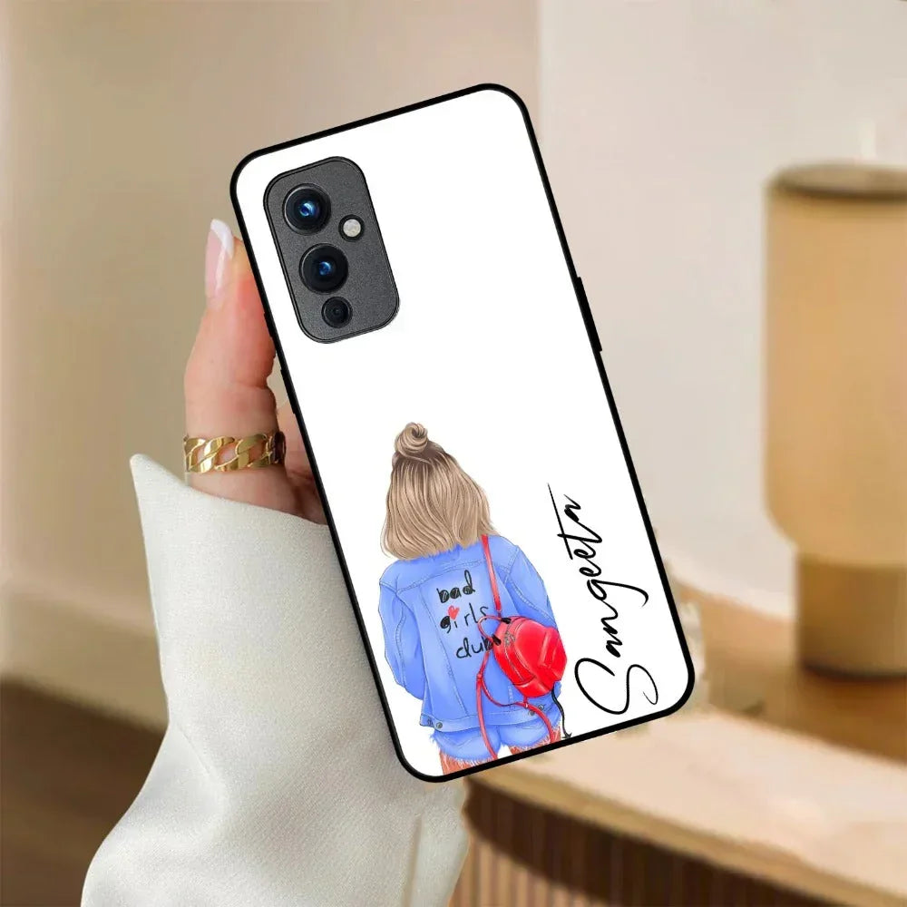 Bag Girl Customize Name Glass Case For OnePlus - ShopOnCliQ